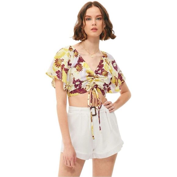 Anthropologie Maeve Cinched Peasant Floral Top - Picture 1 of 9